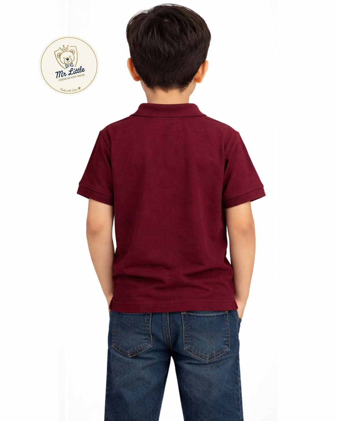 Mr Little Classic Polo – Maroon Rider Edition - View 2