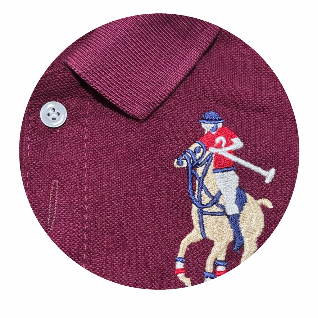 Mr Little Classic Polo – Maroon Rider Edition - View 3