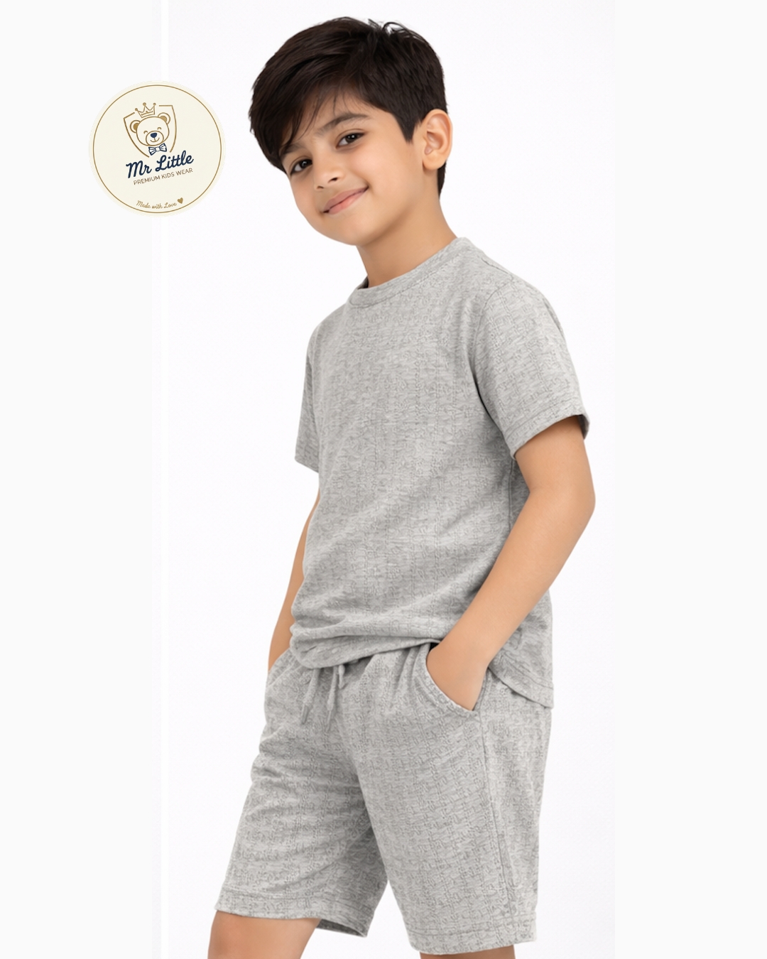 Classic Grey Kids Knicker Shirt Suit - View 1